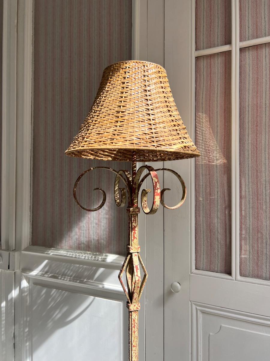 Lampe de parquet fer forgé 1940