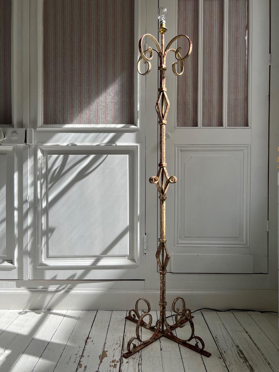 Lampe de parquet fer forgé 1940