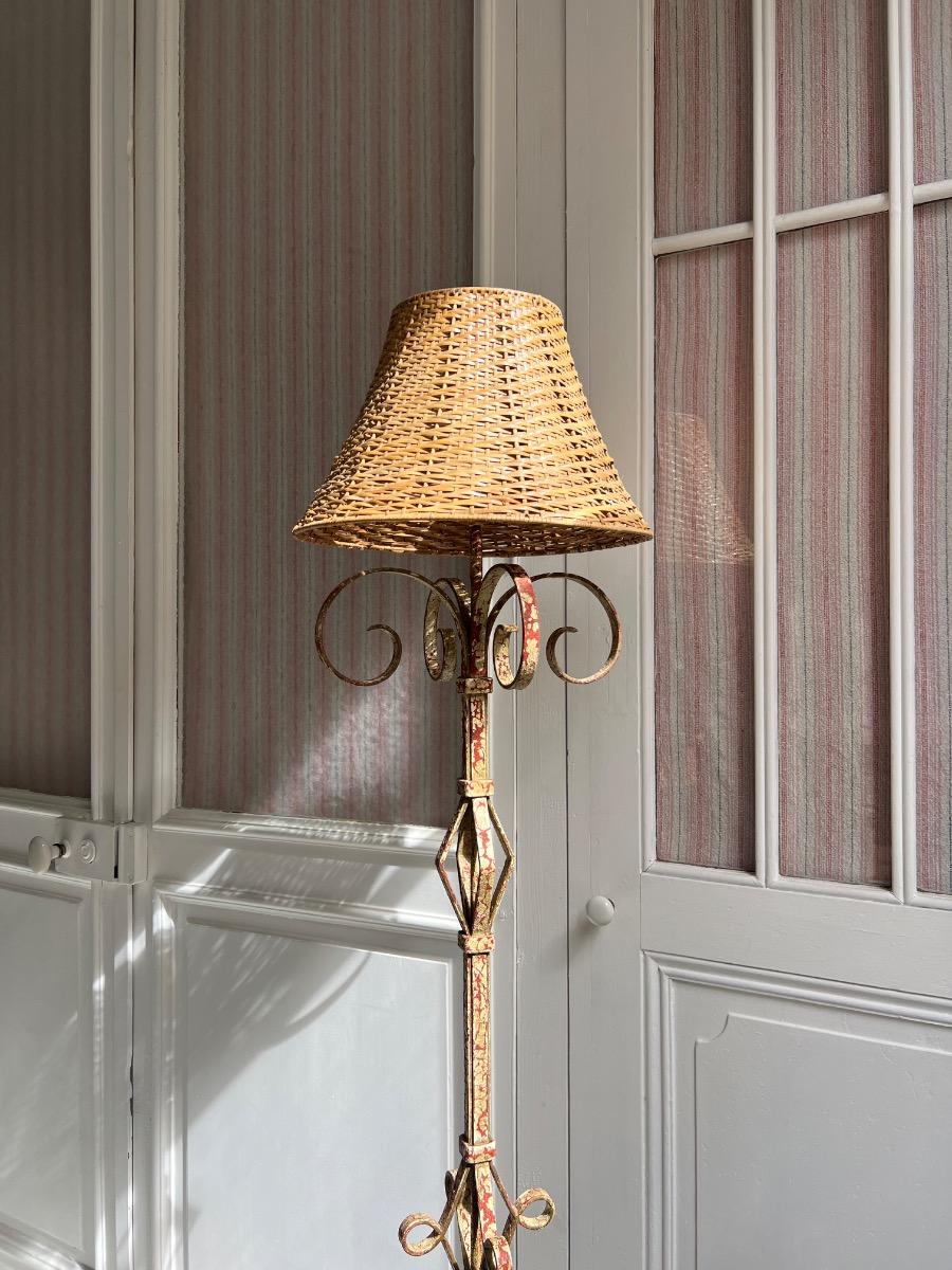 Lampe de parquet fer forgé 1940