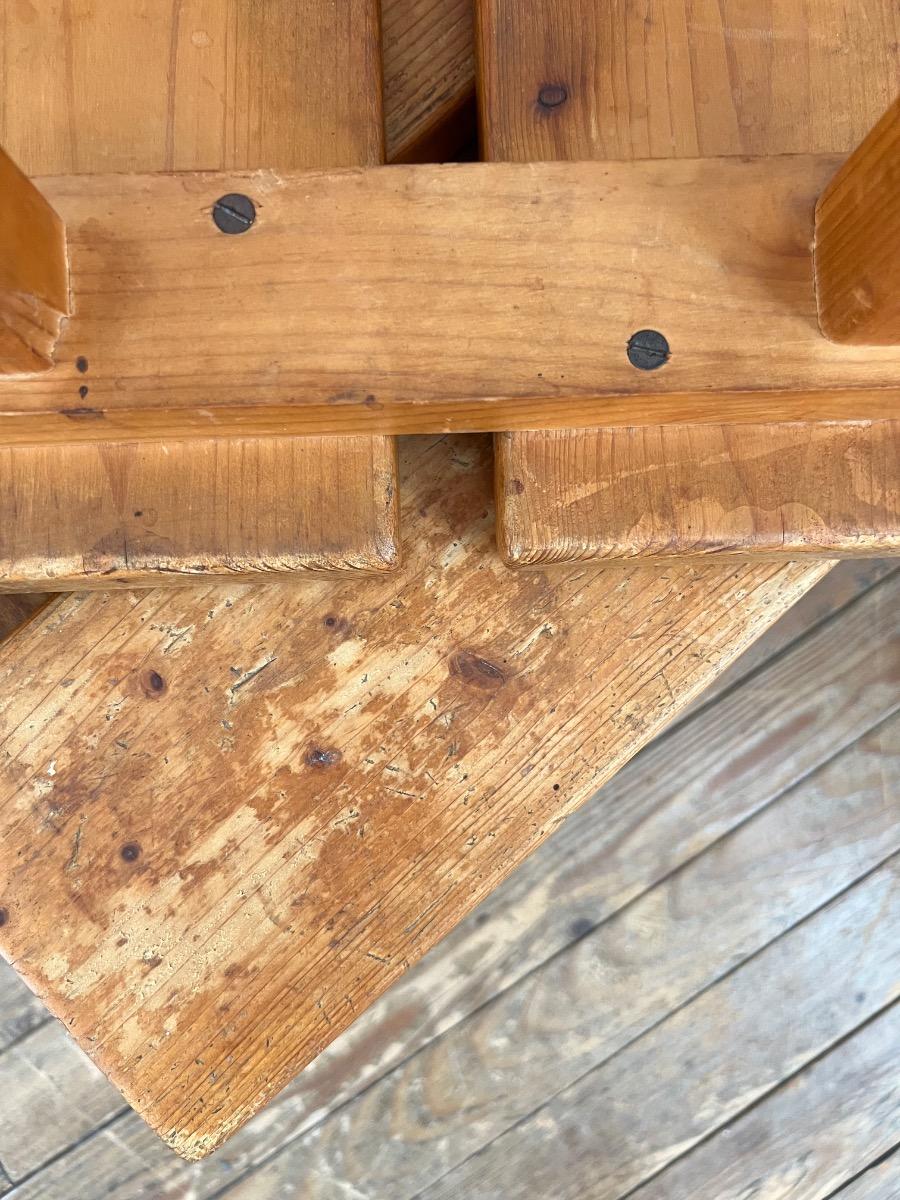 Paire de tabourets sapin 1960