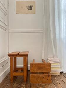 Paire de tabourets sapin 1960