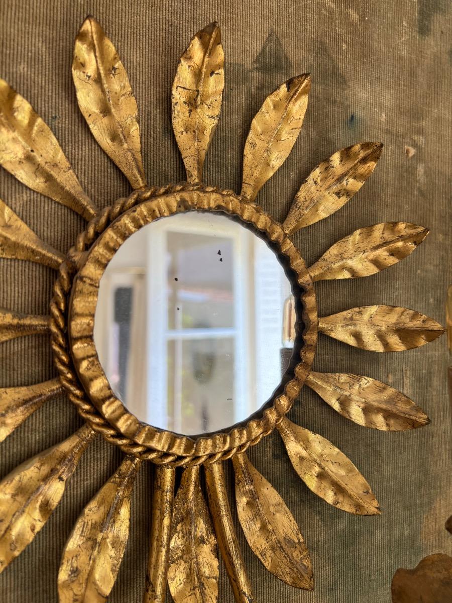 Paire d’appliques métal doré 1950