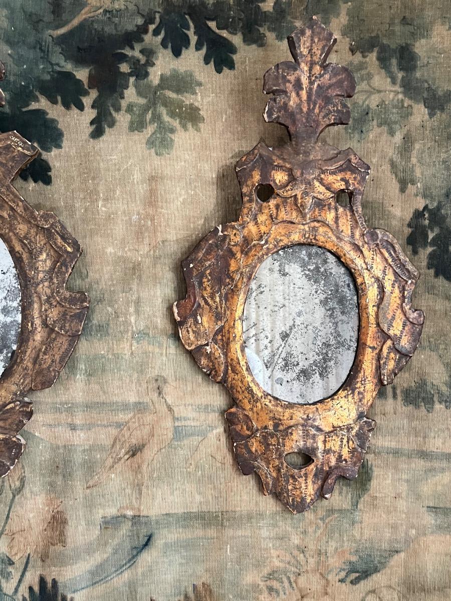 Paire de miroirs italiens XVIIIème