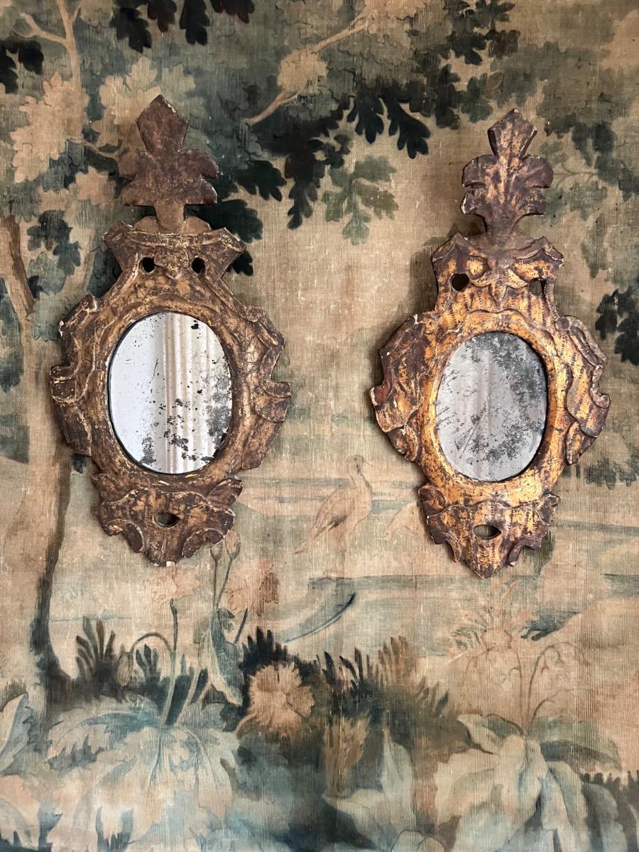 Paire de miroirs italiens XVIIIème
