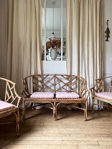 Salon bambou rotin 1960