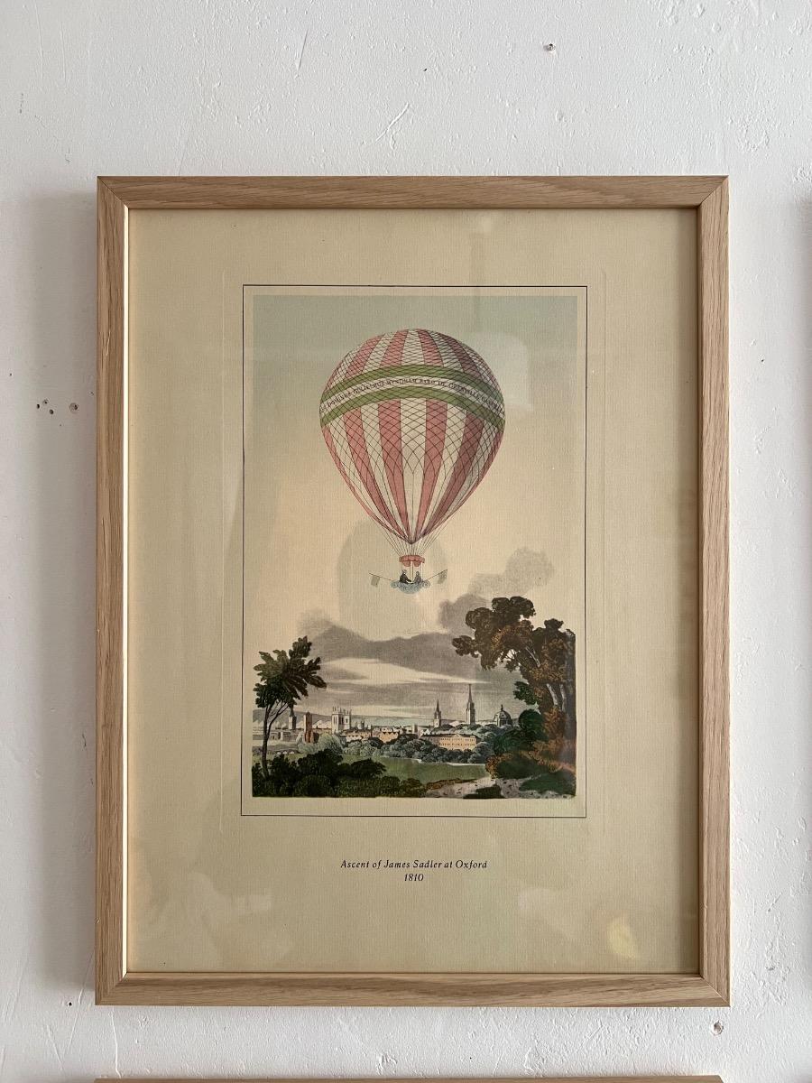 10 planches illustrées ballons encadrées 