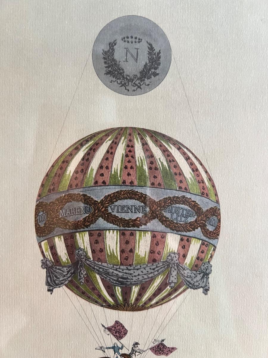 10 planches illustrées ballons encadrées 