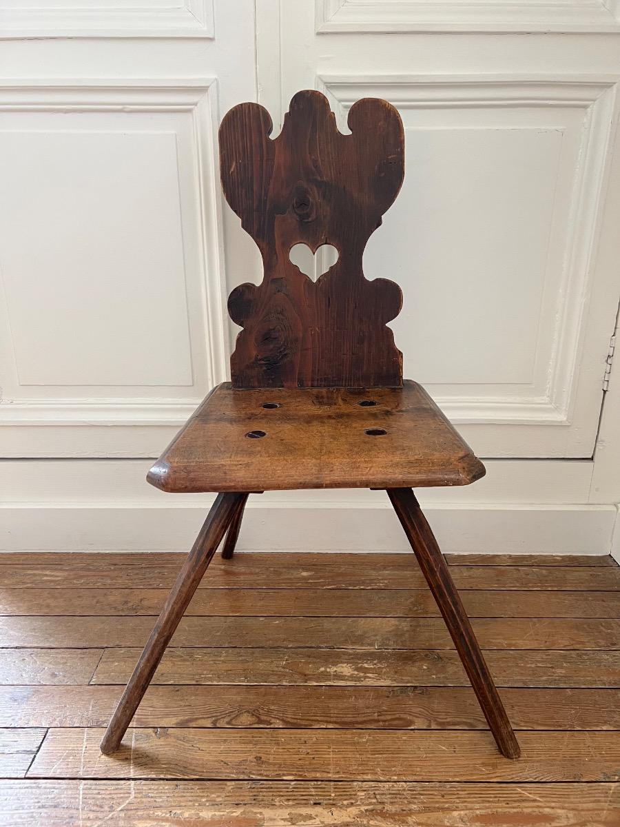 Chaise escabelle fin XIXème
