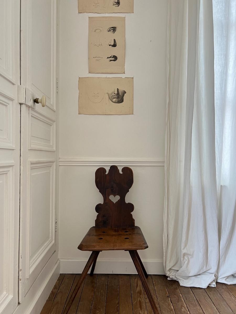 Chaise escabelle fin XIXème