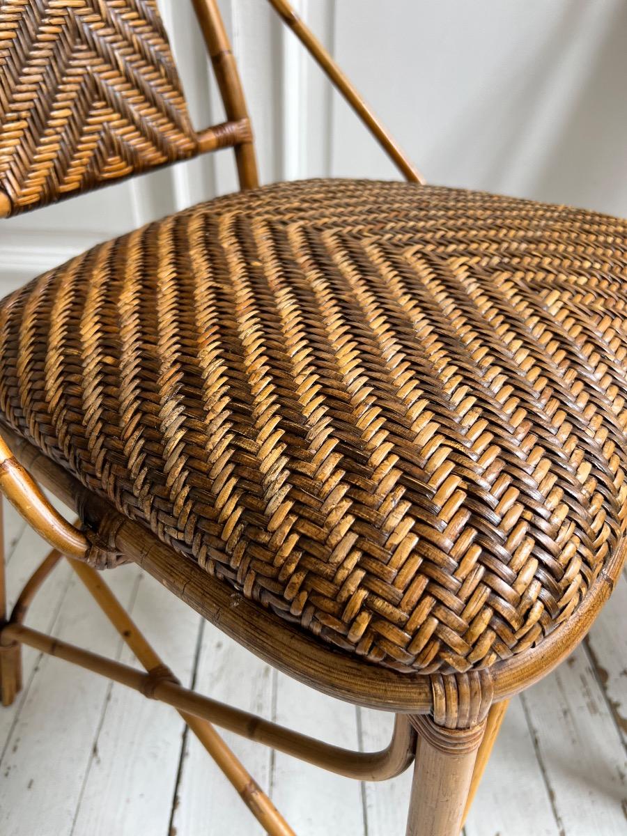 Paire de chaises rotin 1960