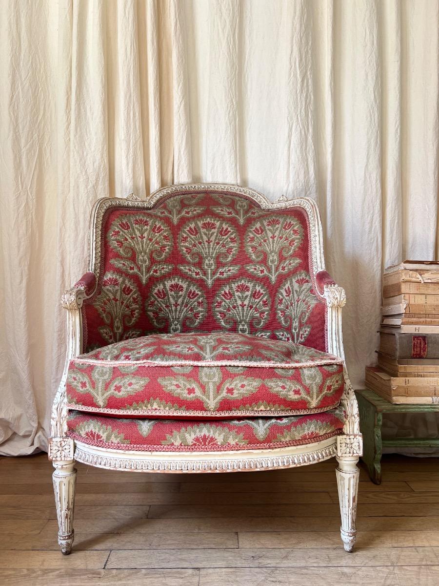 Large bergère de style LXVI tapisserie