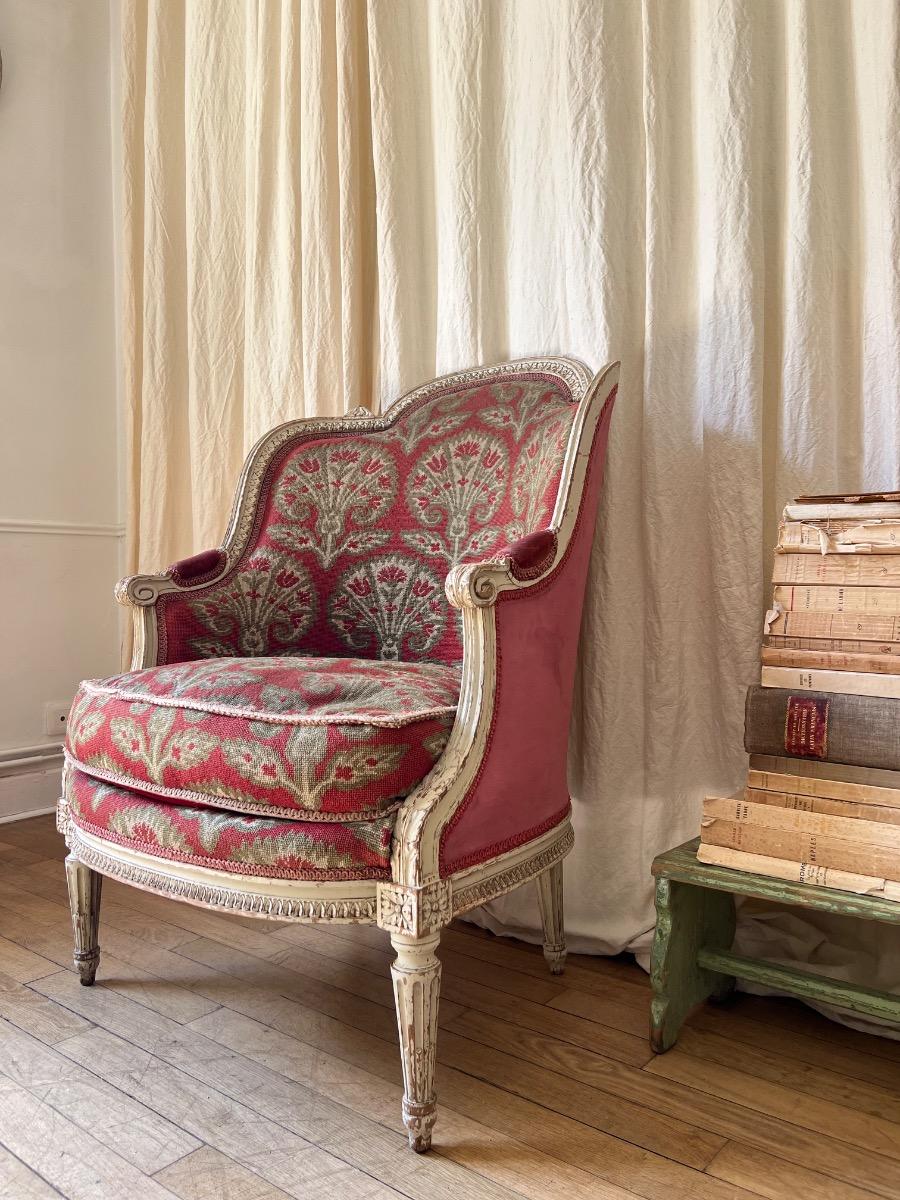 Large bergère de style LXVI tapisserie