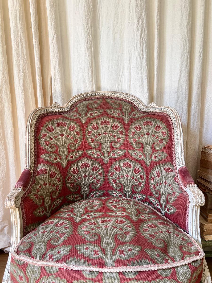 Large bergère de style LXVI tapisserie