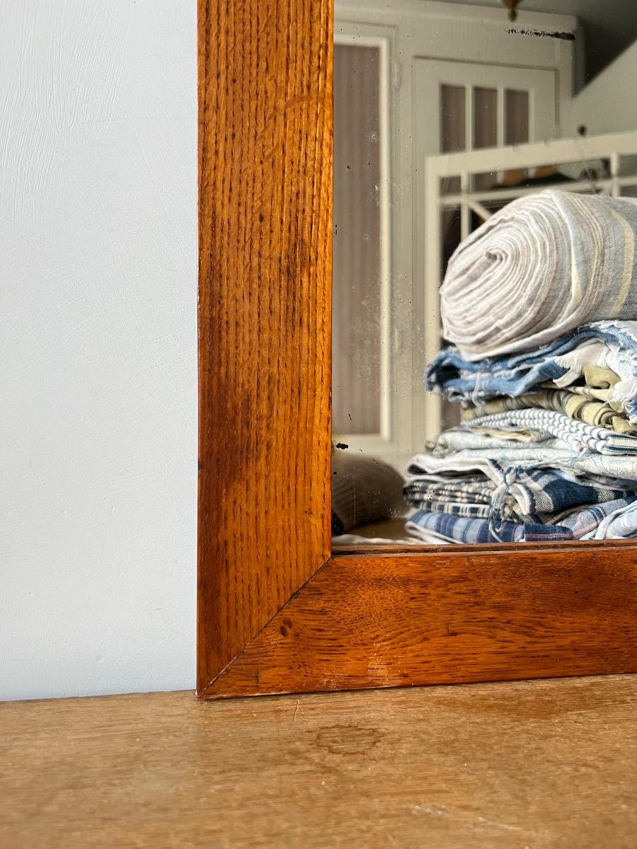 Miroir baguette chêne 1940