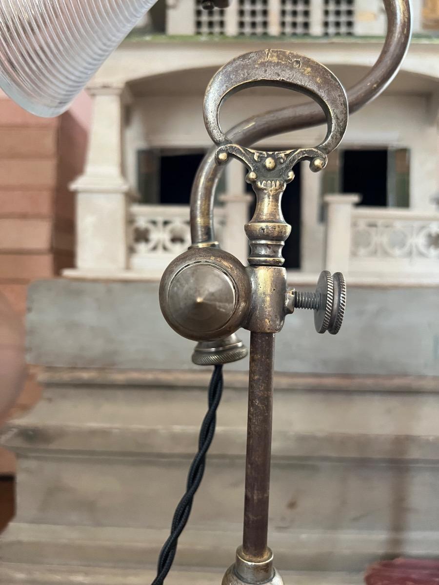 Lampe ajustable bronze nickelé 1920