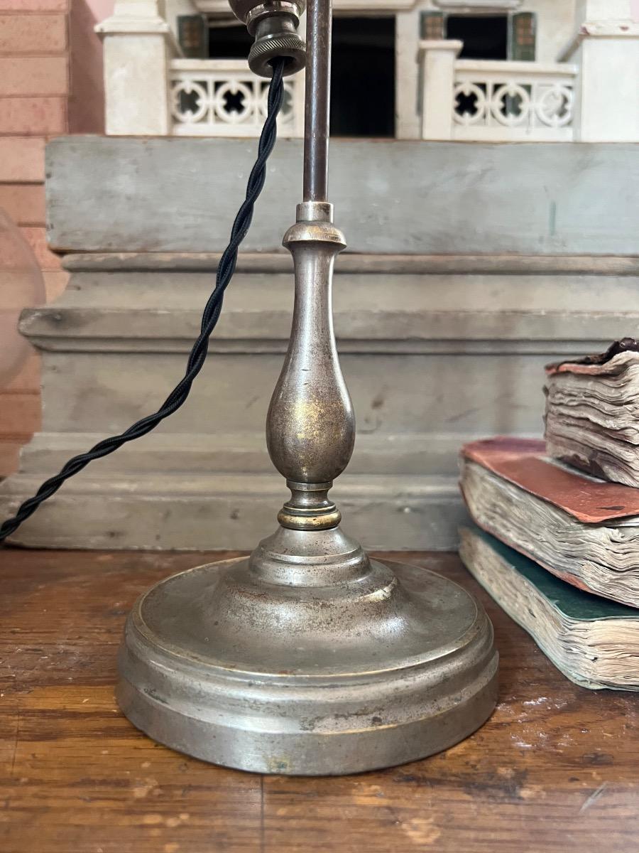 Lampe ajustable bronze nickelé 1920
