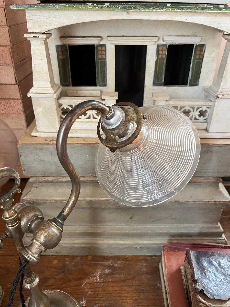 Lampe ajustable bronze nickelé 1920
