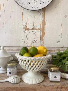 Coupe à fruits faïence tressée 1900