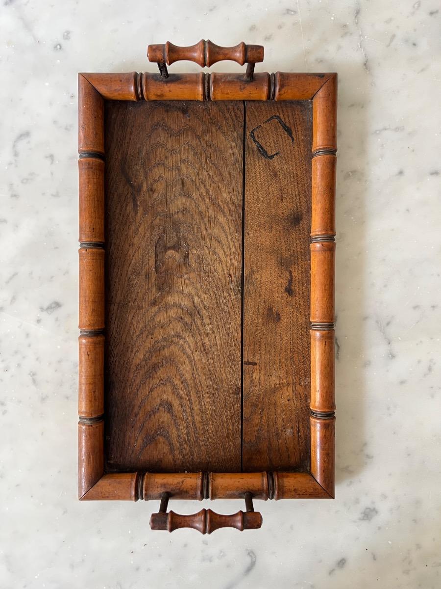 Plateau bois façon bambou 1900