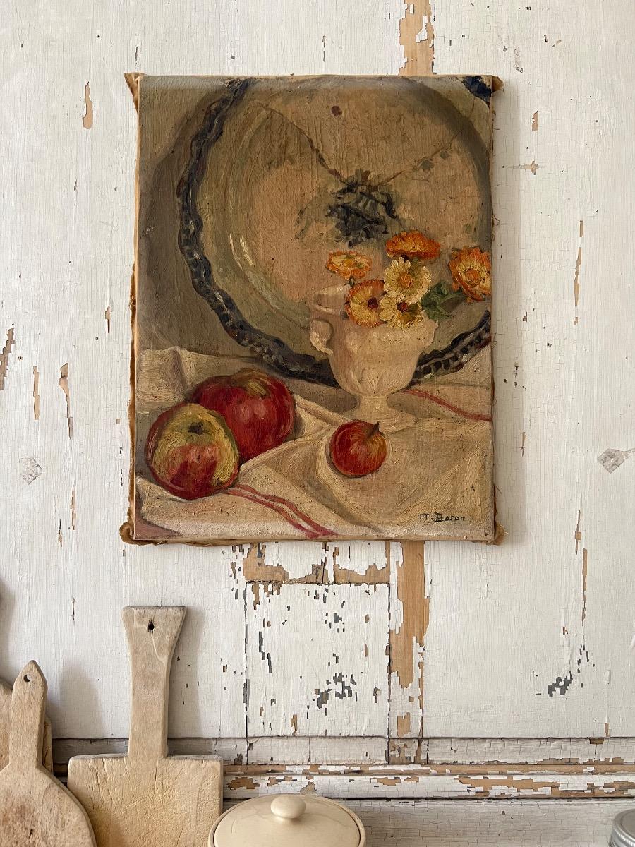 Nature morte huile sur toile 1930