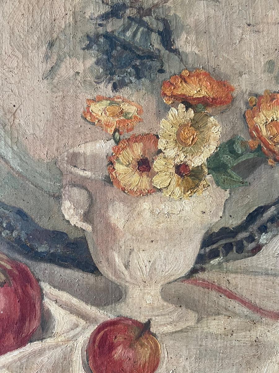 Nature morte huile sur toile 1930