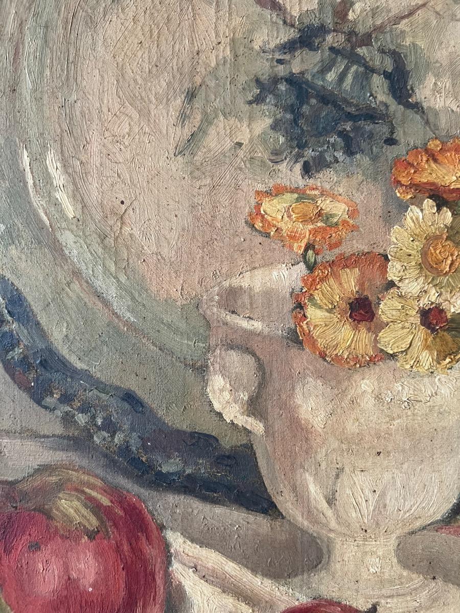 Nature morte huile sur toile 1930