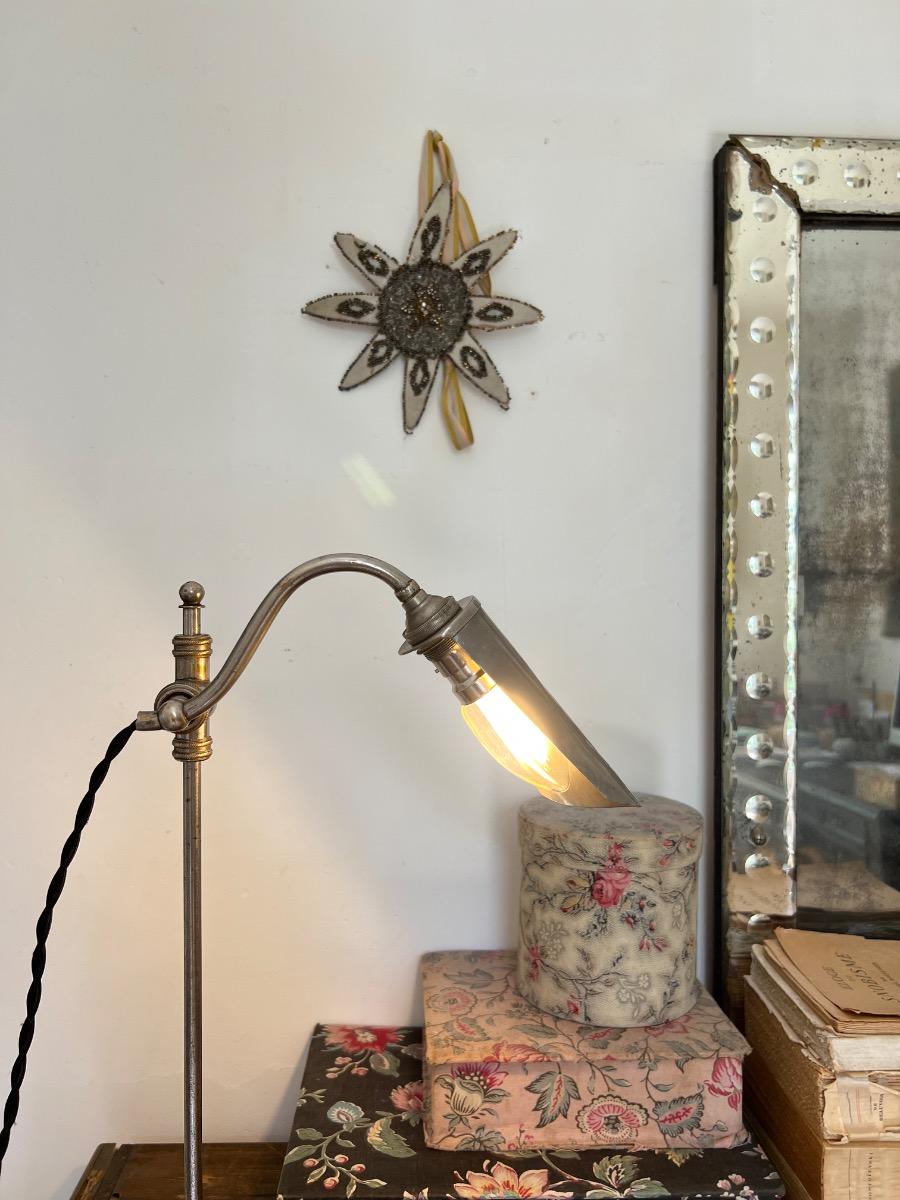 Lampe ajustable acier nickelé 1930