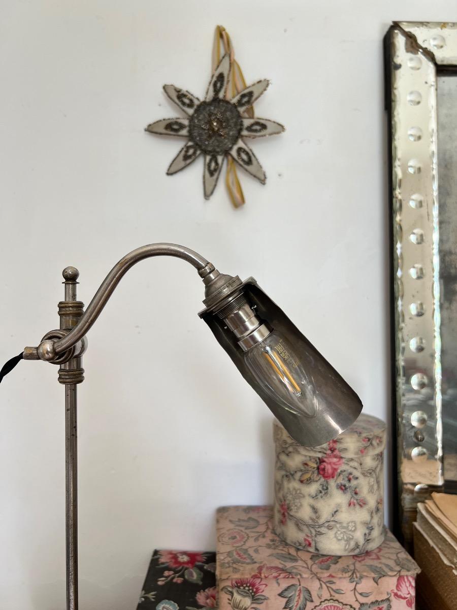 Lampe ajustable acier nickelé 1930