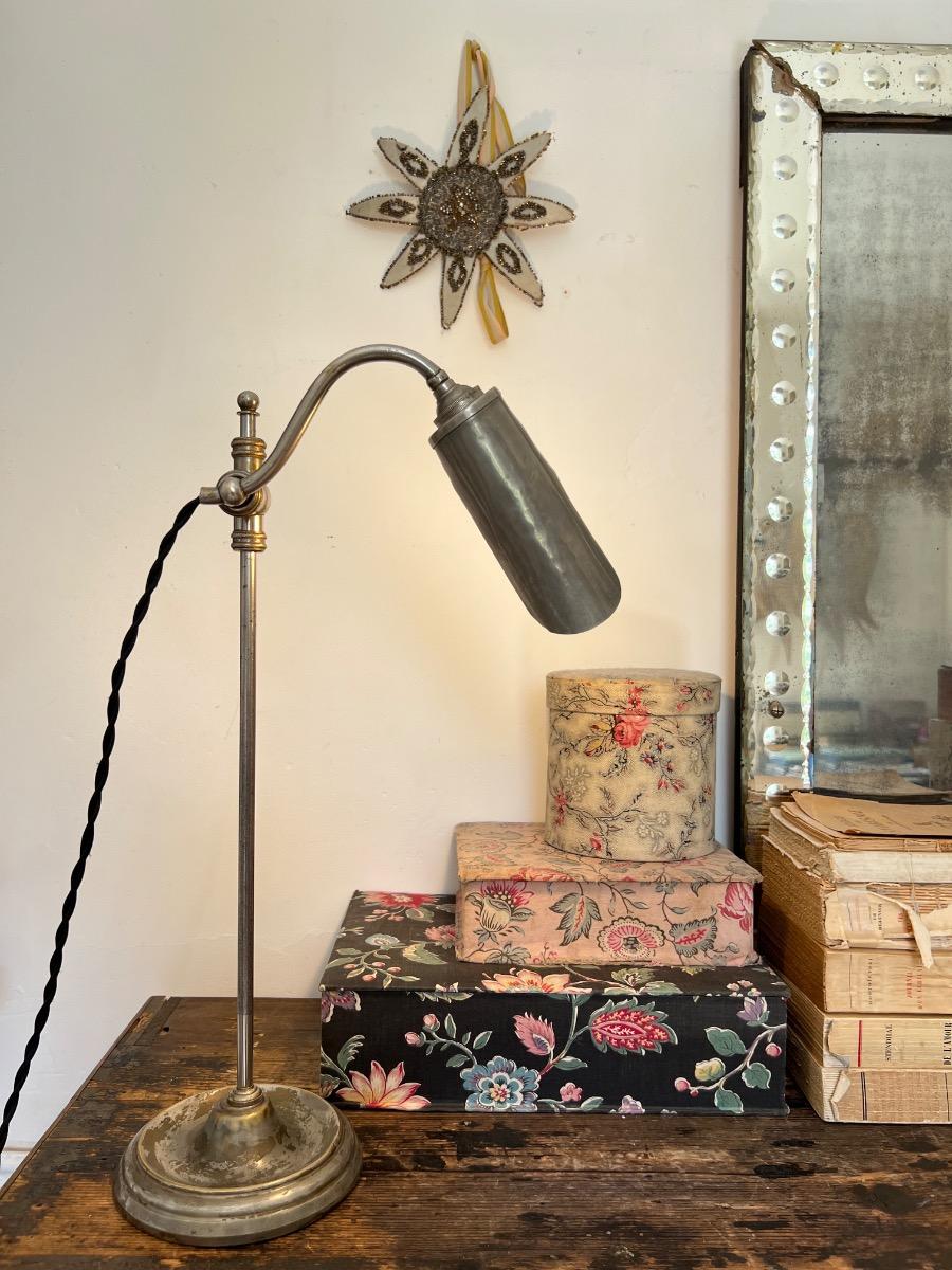 Lampe ajustable acier nickelé 1930