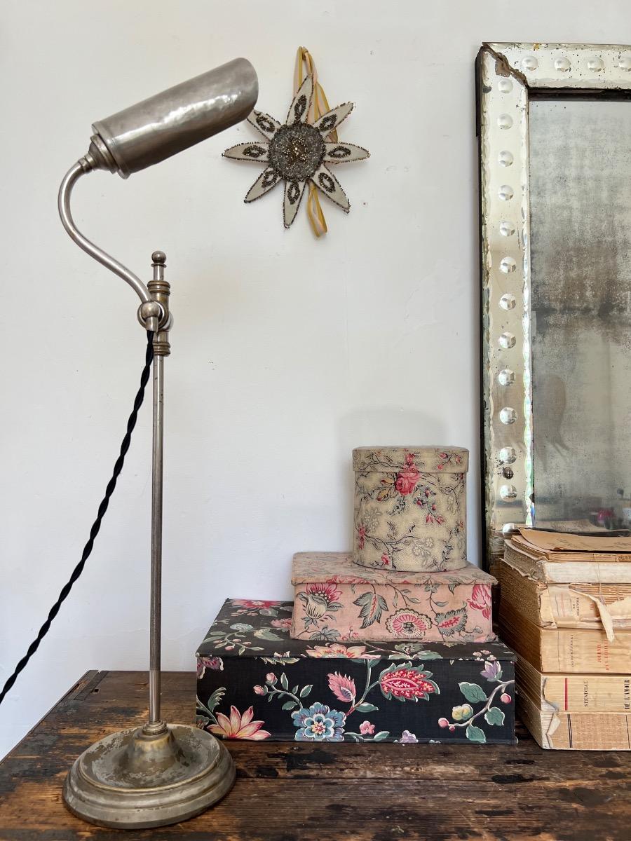 Lampe ajustable acier nickelé 1930