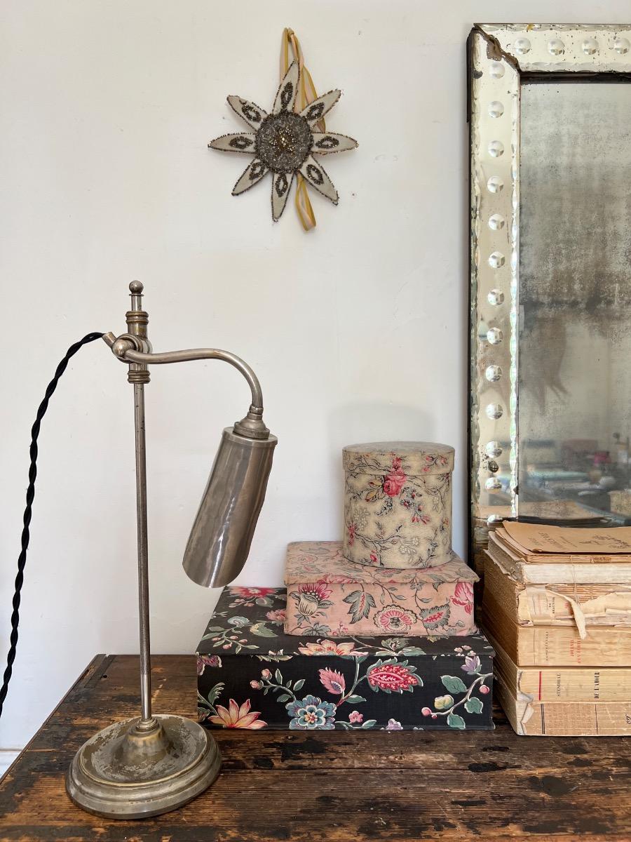 Lampe ajustable acier nickelé 1930