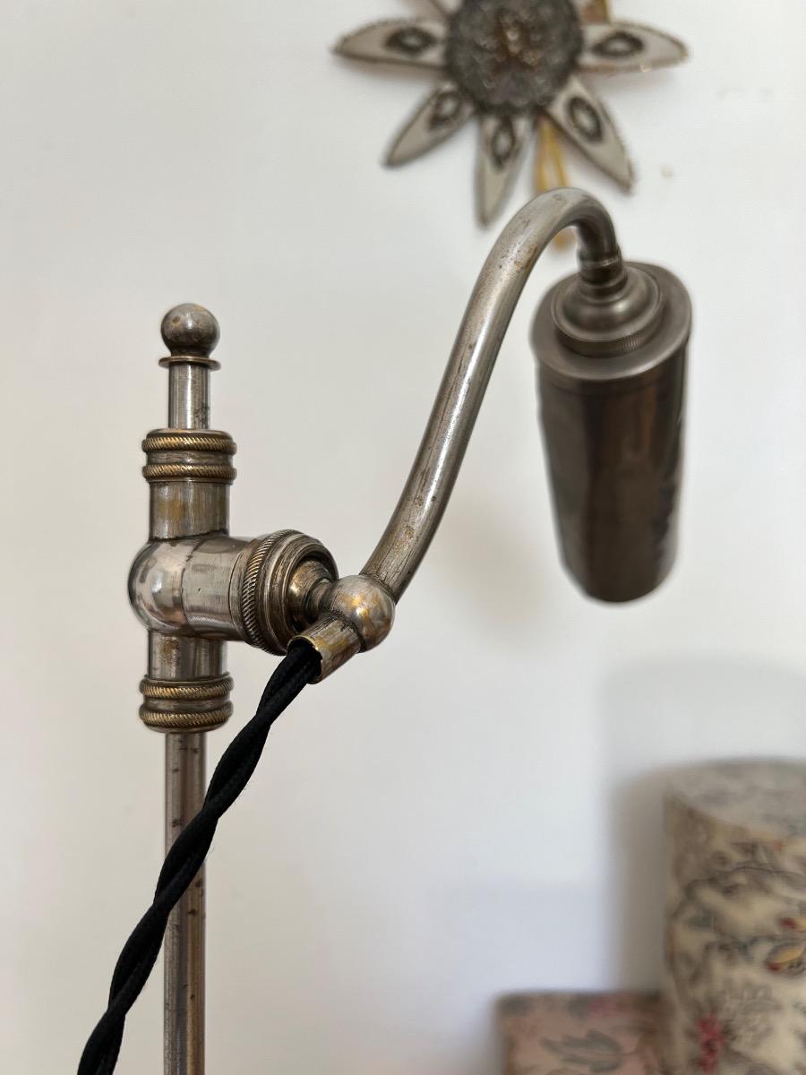 Lampe ajustable acier nickelé 1930