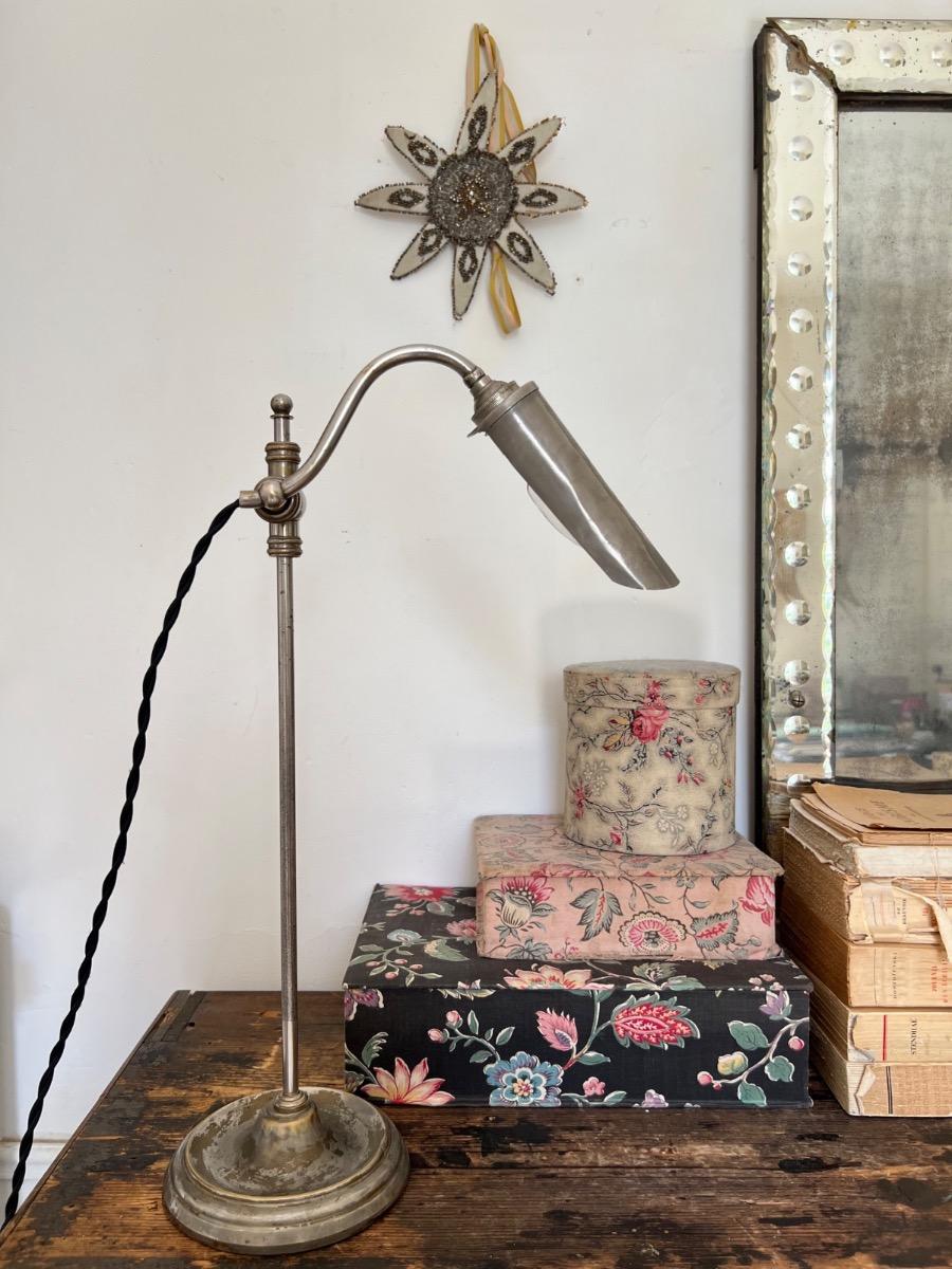 Lampe ajustable acier nickelé 1930