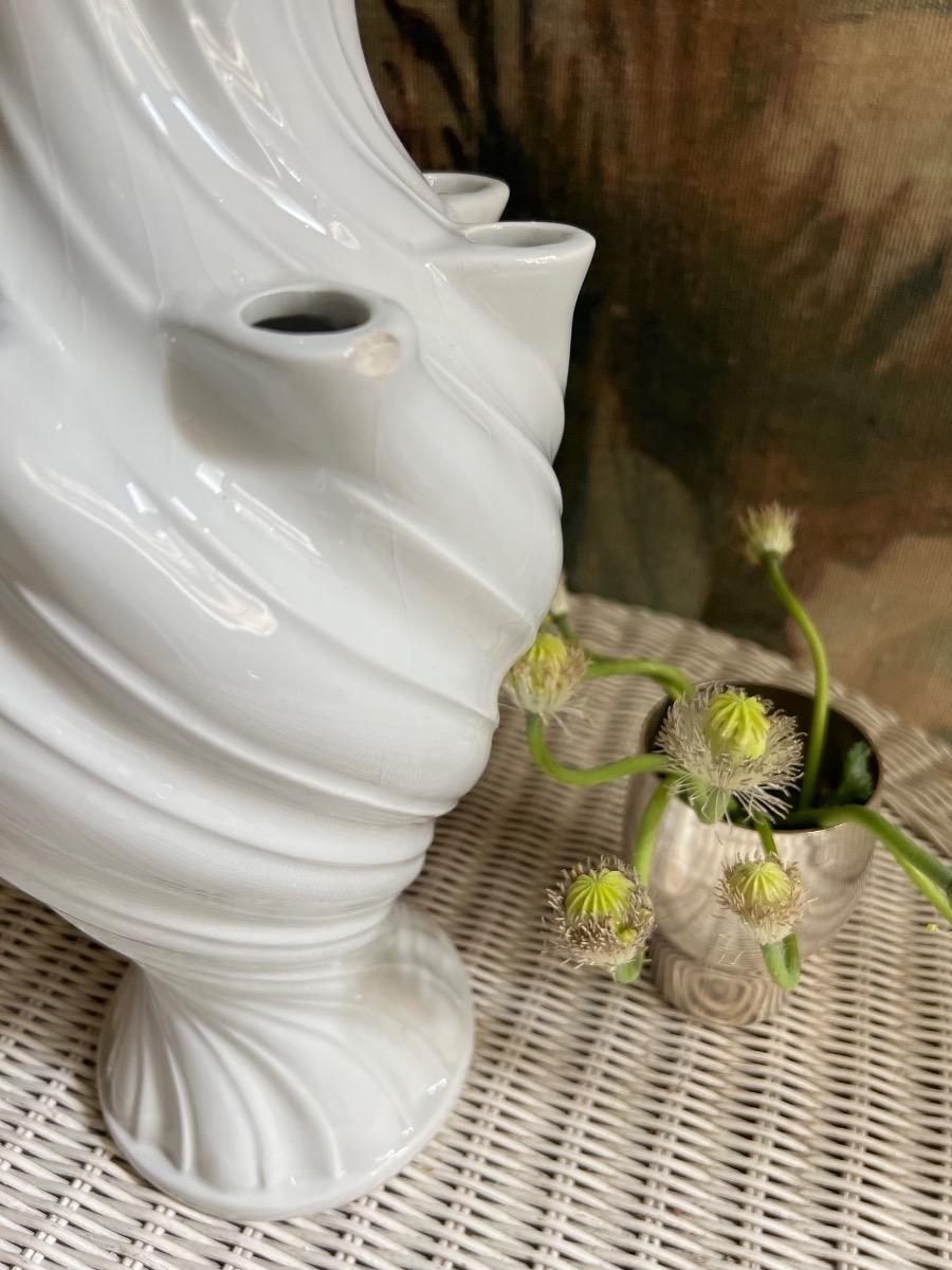 Grand vase pique-fleurs faïence 1960