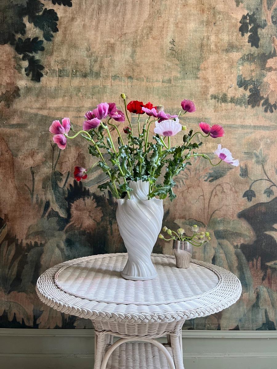 Grand vase pique-fleurs faïence 1960