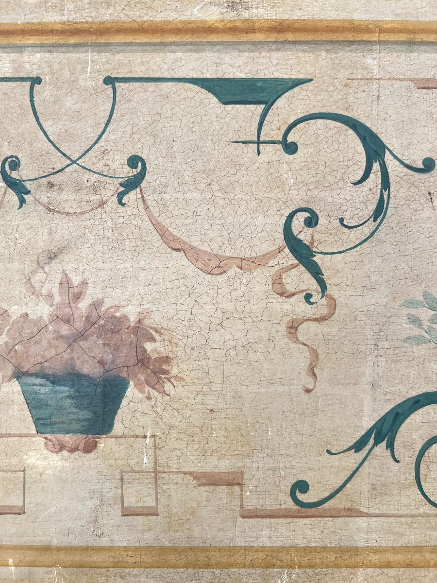 Frise huile sur toile sur châssis XIXème