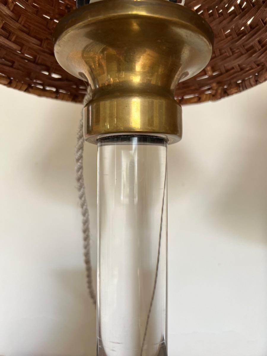 Duo de lampes verre et laiton 1940