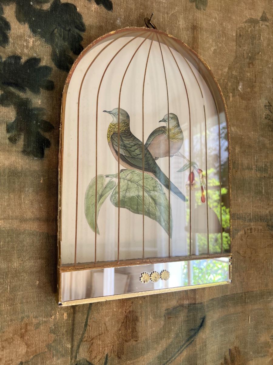 Cage à oiseaux en trompe-l’œil 1950