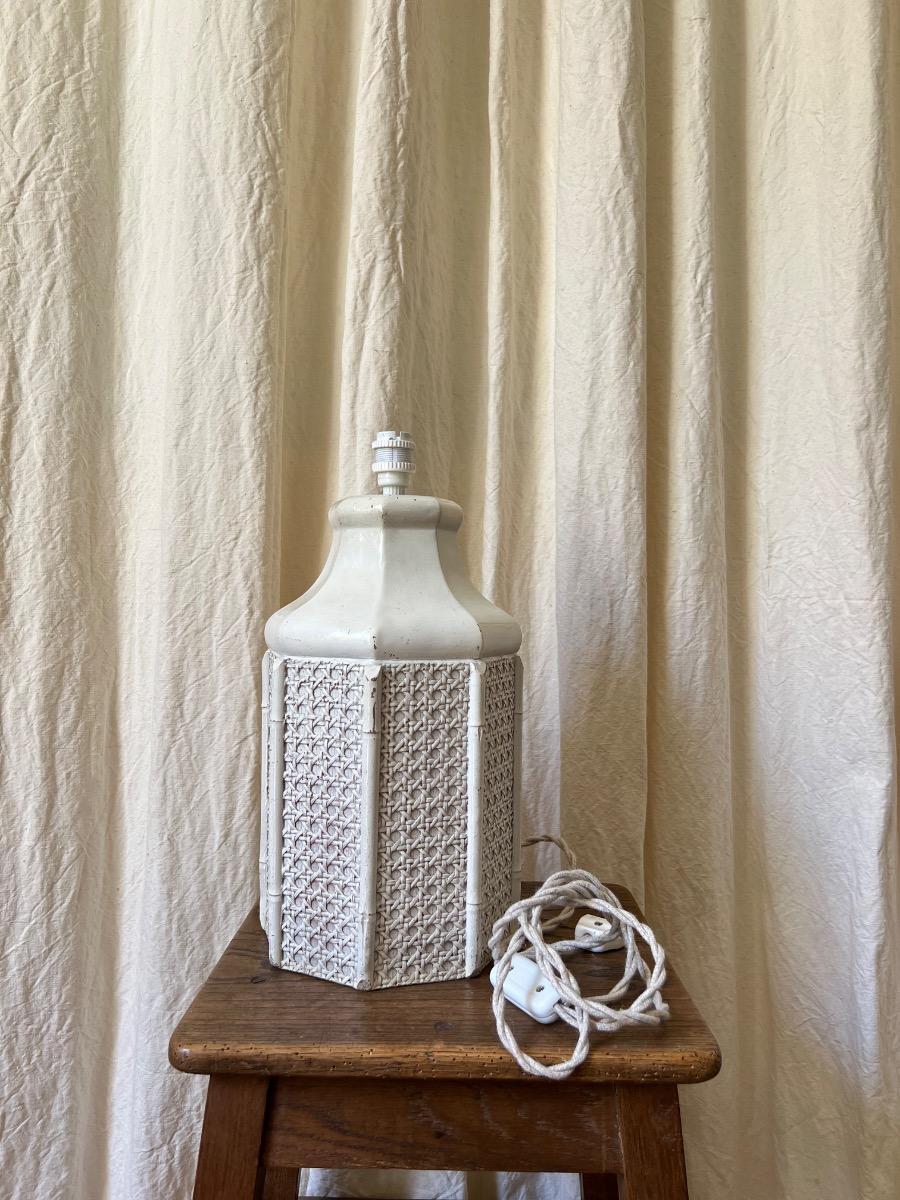 Lampe pagode cannage 1960