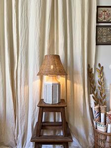 Lampe pagode cannage 1960