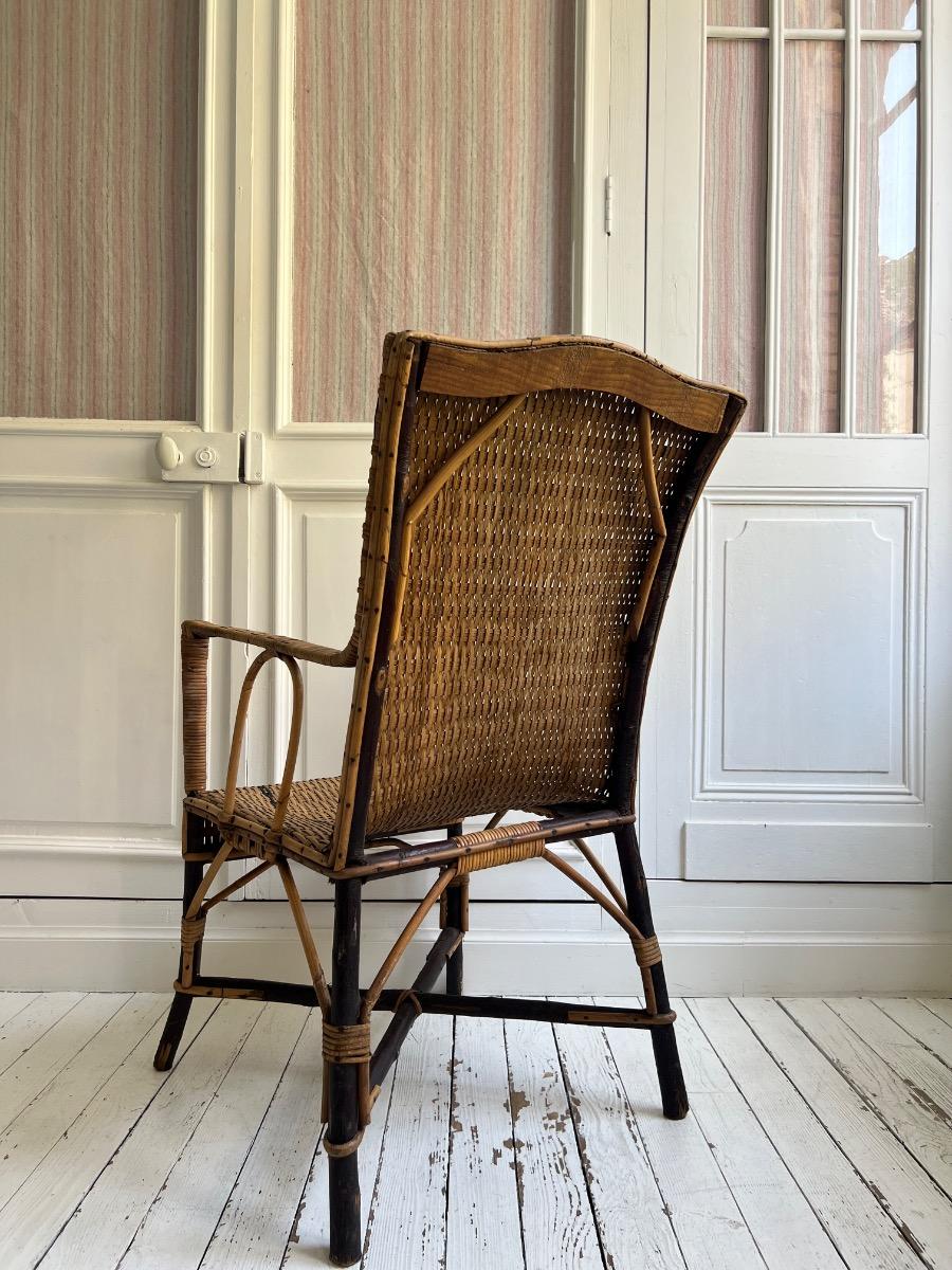 Fauteuil rotin 1930