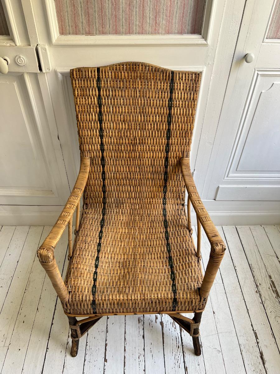 Fauteuil rotin 1930