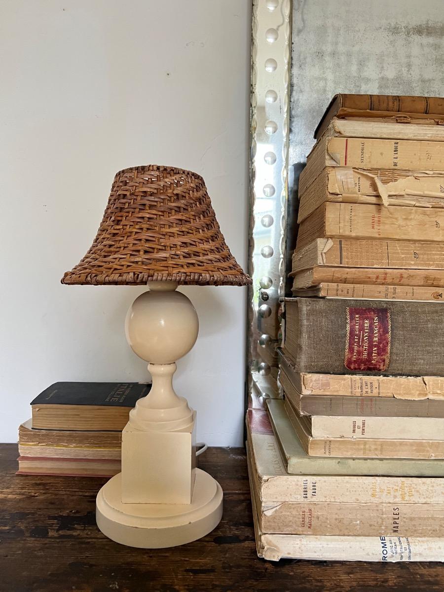 Paire de lampes bois laqué 1970