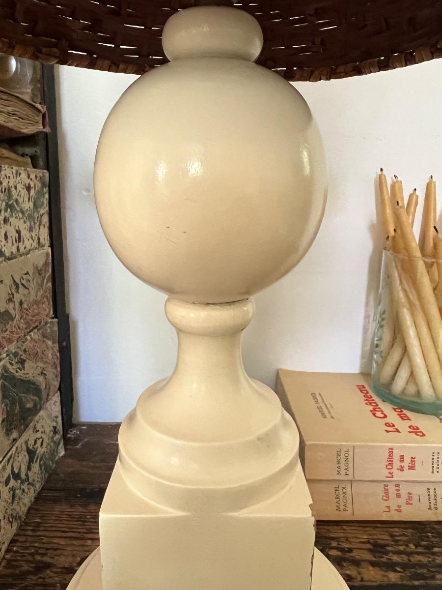 Paire de lampes bois laqué 1970