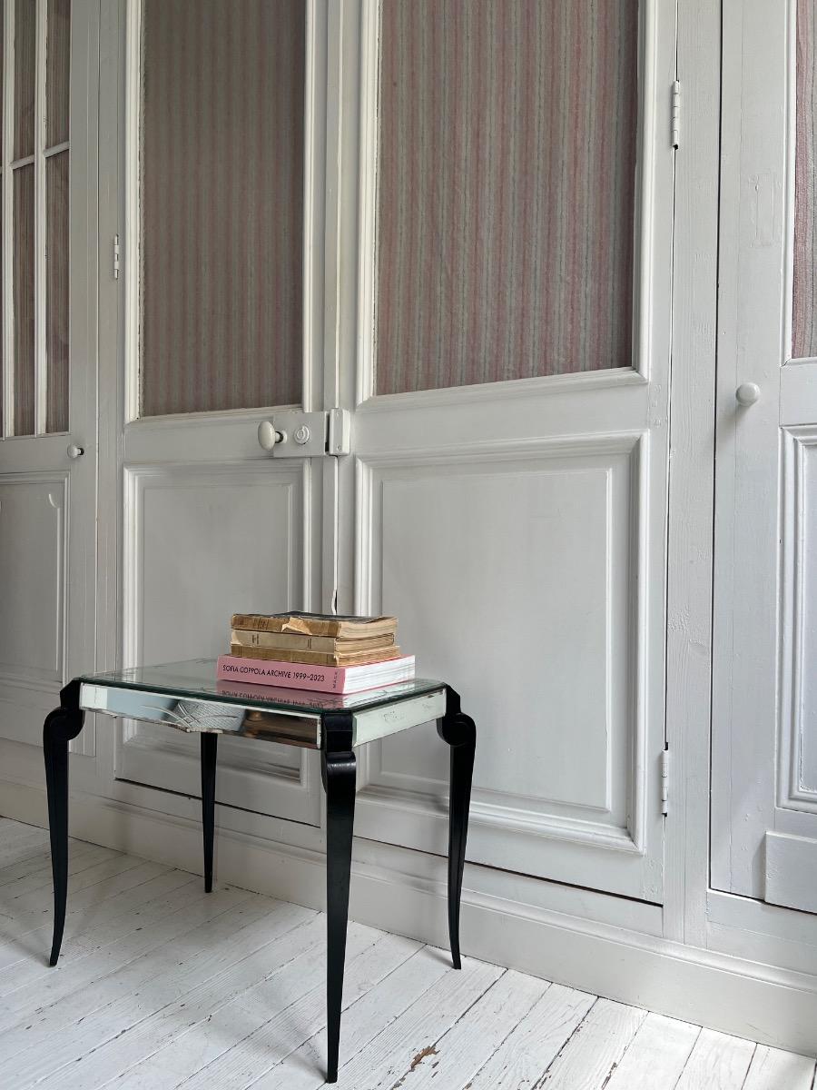Table basse / bout de canapé miroirs 1940