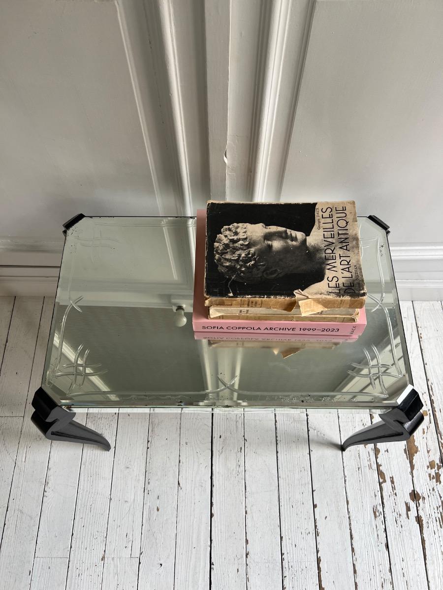 Table basse / bout de canapé miroirs 1940