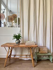 Table basse rotin 1950