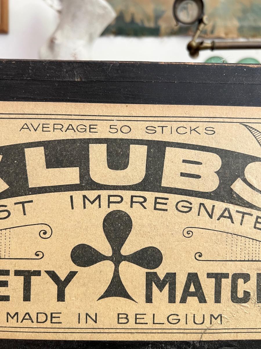 Boîte à cigares / allumettes bois noirci 1940