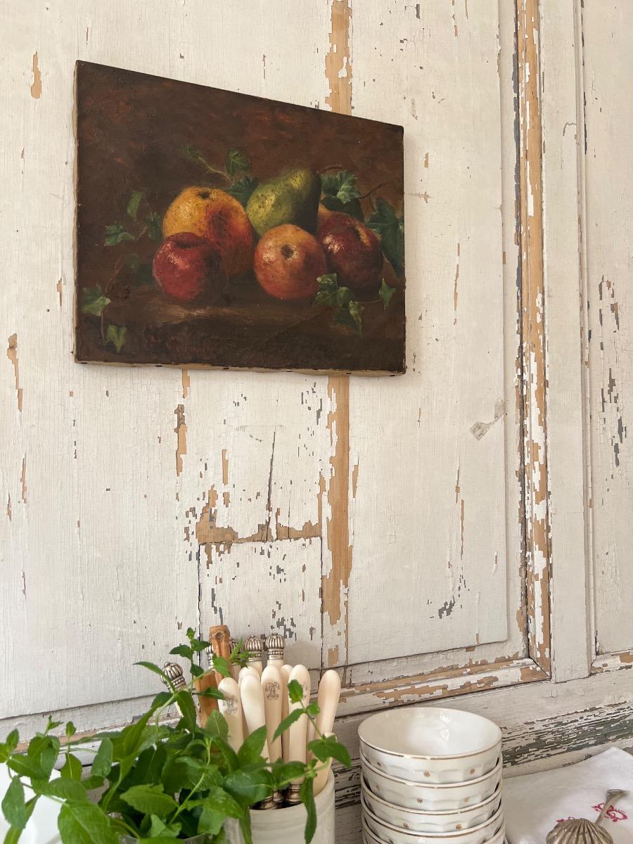 Nature morte huile sur toile XIXème