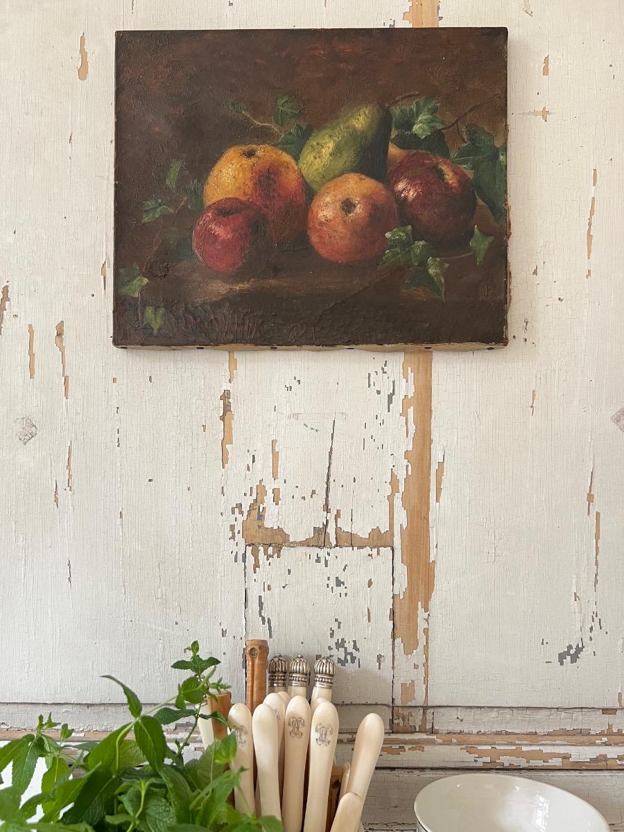 Nature morte huile sur toile XIXème